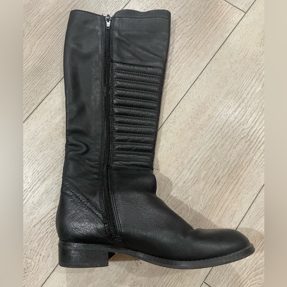 Carlos Santana Black Knee High Leather Boots Size 7 - Picture 2 of 10